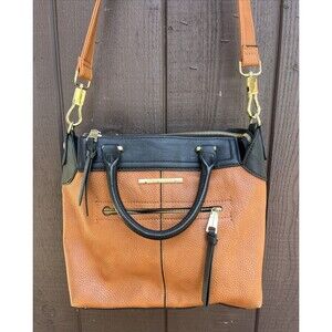 STEVE MADDEN Two Tone Brown Double Handle Purse Handbag